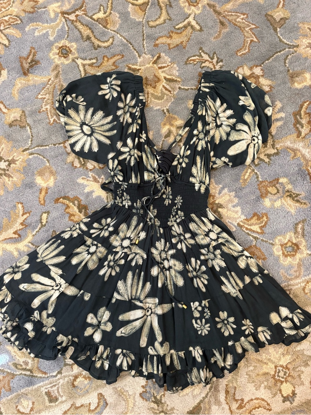 Free People Floral Puff-Sleeve Dress